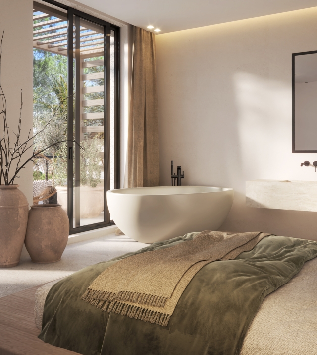 Resa Estates plot 1can Furnet renders modern villa Ibiza 1 bedroom.jpg